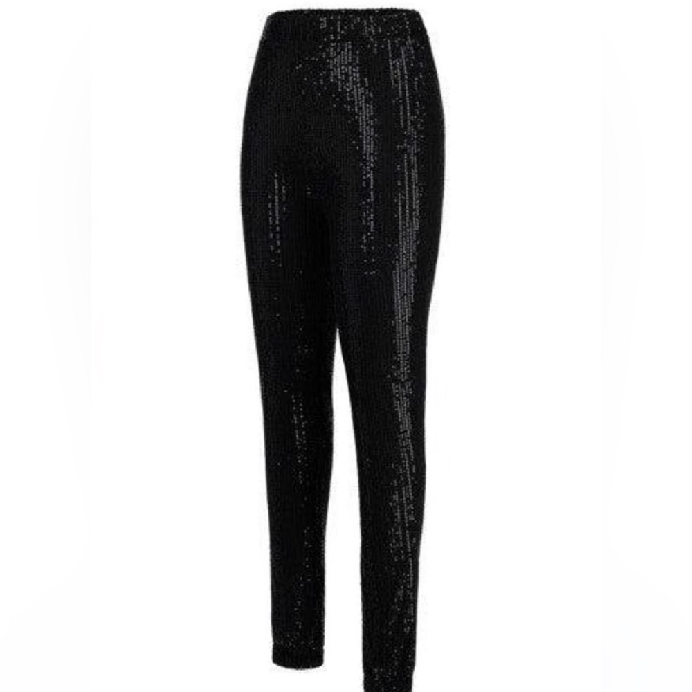 Sequin Leggings Black Stretch Sequin Skinny Pants‎